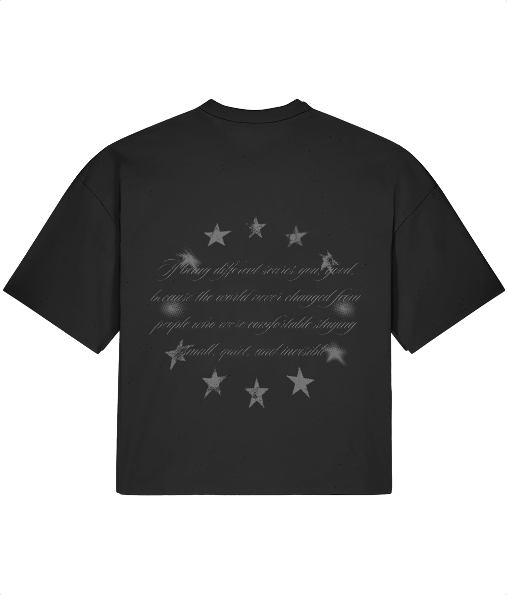 Fracture Gallery™ Boxy Oversized Tee – Black