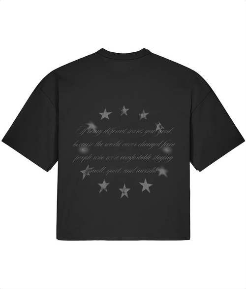 Fracture Gallery™ Boxy Oversized Tee – Black