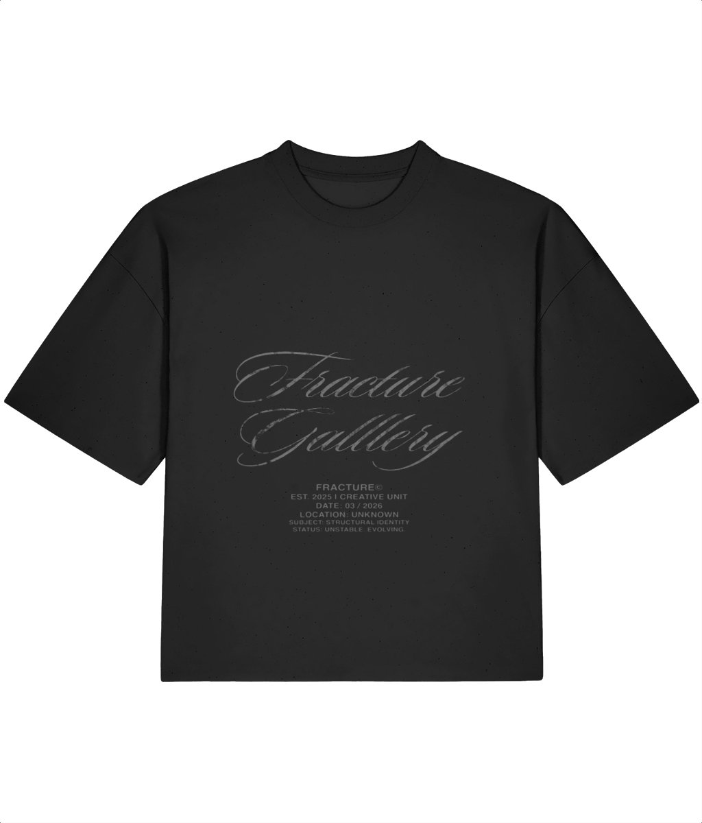 Fracture Gallery™ Boxy Oversized Tee – Black